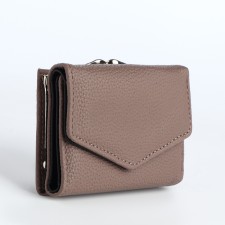Women's wallet on the button, gray color