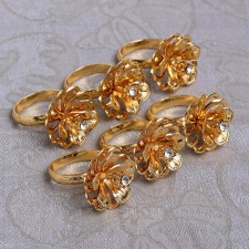 A set of rings for napkins, 6 pcs, with crystals