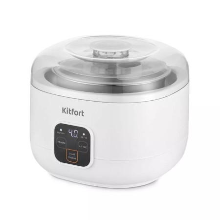 Yogurtnitsa Kitfort KT-6082, 15 W, 1000 ml, 1 capacity, timer, metal, white