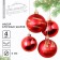 Christmas tree balls New Year's “Miracles near!”, For the New Year, plastic, d = 6, 4 pcs., Red color with gold