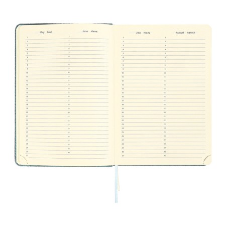 Gift Davente.clair: Diamur of Leduced A5 136 sheets, solid cover, block 70, blue + ballpoint pen-9