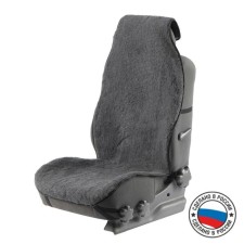 Front seat, artificial fur, size 55 x135 cm, gray
