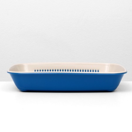 The toilet is rounded with a mesh of 33.5 x 25 x 6 cm, beige/blue-1