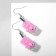 Mishka earrings transparent, black-pink color in silver