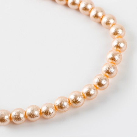 Glass beads, set 78 pcs., Size 1 pc. - 10 mm, beige color-3