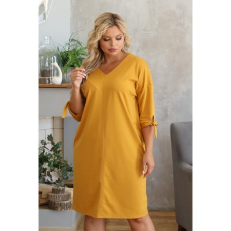 Female dress, size 50, mustard color-2