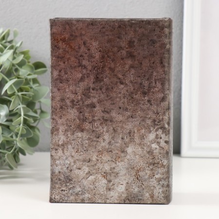 Safe-book wood to the leatherette "patterns" embossing, under metal 17x11x5 cm-5