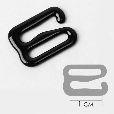 Metal straps: hooks, rings, regulators, 10 mm, black color-2