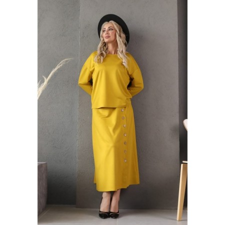 Female suit, size 54, mustard color-9