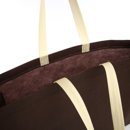 Bag beach without fasteners, brown color-2