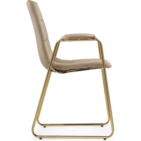 LANA Metal/velor, gold/beige 57x56x88 cm stool-2