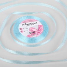 Satin tape, 6 mm × 23 ± 1 m, color of pale blue No. 13