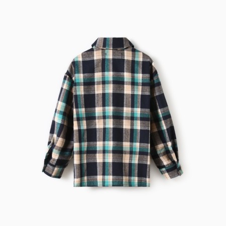 A shirt for a boy in a cage KAFTAN, p. 32 (110-116 cm), blue-3