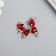 Decor for creativity metal, rhinestones "Rubin heart with bow" 1.8x1.5 cm