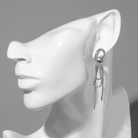 Earrings Metal "Modern" Future, Color Silver-3