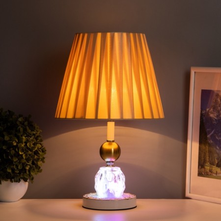 Table lamp "Course" 1x40W E27+LED 5W backlight gold 25x25x40cm-1