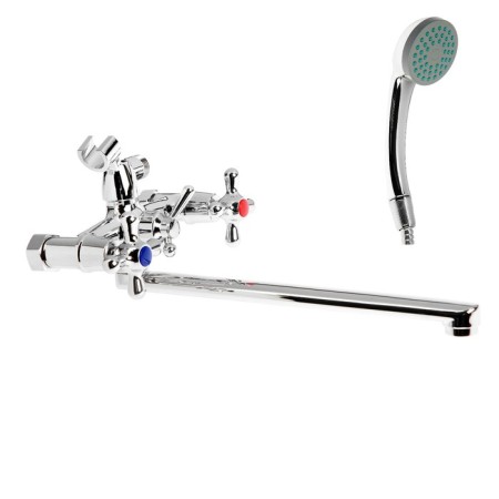 Bath mixer Zein ZC2051, pour 30 cm, boux bracelet 1/2 ", shower set, chrome