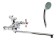 Bath mixer Zein ZC2051, pour 30 cm, boux bracelet 1/2 ", shower set, chrome