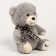 Soft toy "Bear" with a bow, 24 cm, gray color