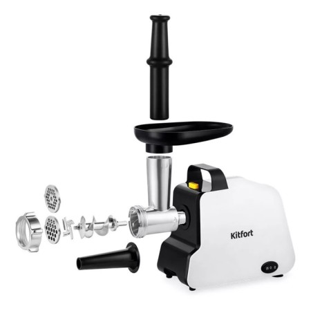 KitFort KT-2117, 300 W meat grinder, 1.2 kg/min, 3 nozzles, reverse, white and black-6