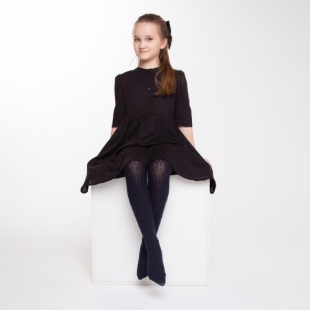 Pantyhose children, dark blue color, height 122-128