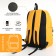 School backpack from textiles on a zipper, 2 departments, 3 pockets, yellow color