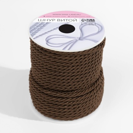 Cord twisted, d = 3 mm, 25 ± 1 m, brown color-2
