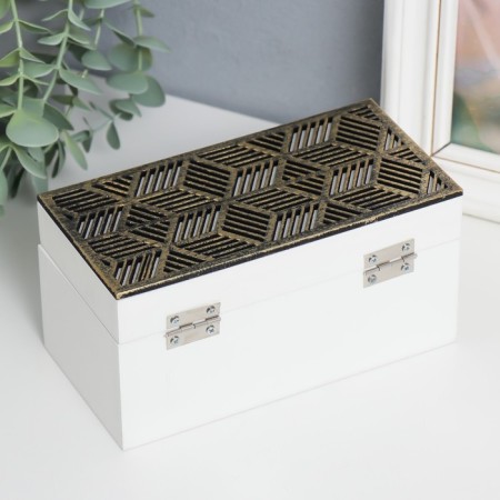 Casket tree "Illusion of geometry" golden-white 16x8x8 cm-3