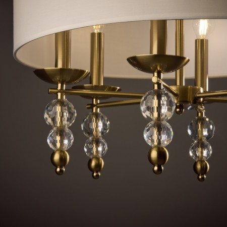 Suspended lamp Freya Fr1009PL-06BS SIDE, 550x550x800 mm, E14, 6x40W, brass color-7