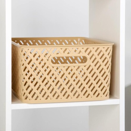 Storage basket "Wholewood", 35 × 29 × 17.5 cm, beige color