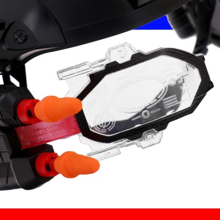 The helmet of the policeman "Super Agent", light and sound effects, works from batteries-10
