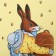 Catcelle kitchen. Dolyana "Bunny" 28x46 cm, horn, 100% HL, 160g/m2