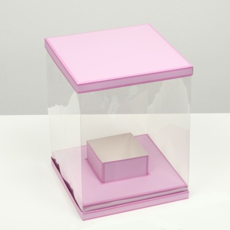 Box for flowers with a vase and PVC windows are folding, lilac, 23 x 30 x 23 cm-2