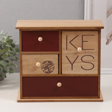 Casket wood 4 boxes "Keys" 23.4x10x21 cm-1