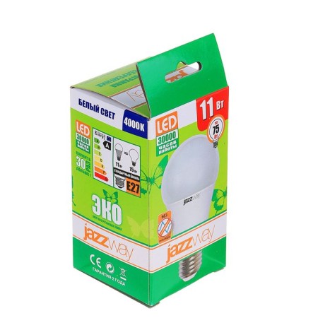 LED LED JAZZWAY, A60, E27, 11 W, 880 LM, 4000 K, PLED-ECO-1