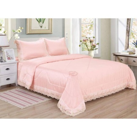 Set with a blanket "Tiara", size 160x220 cm, 160x240 cm, 50x70 cm, powder color