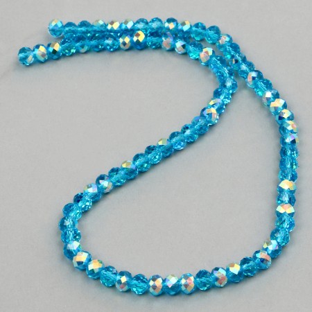 Glass beads, set 72 pcs., Size 1 pc. - 8 mm, blue color-1