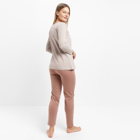 Female homemade set (jumper/pants), beige color, size 46-2