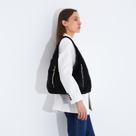 Lurch bag with a zipper, 3 outer pockets, black color-7
