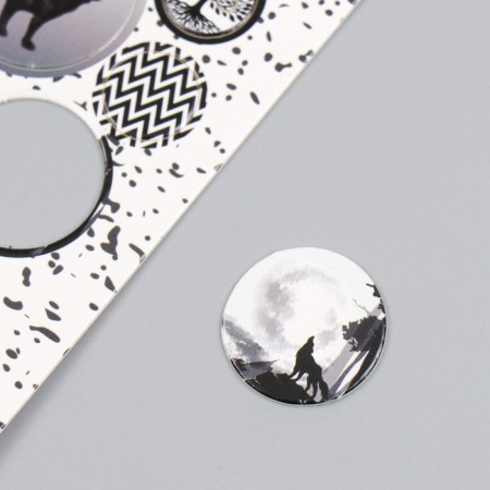 Decor for creativity cardboard "Chips and buttons. Black" 24 pcs 13x16.5 cm-4