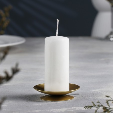 Lotus candlestick metal per candle, 7.5x2 cm, gold