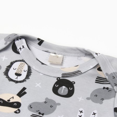 Body with a long sleeve, the color is gray/animals, height 74 cm-1