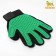 Glove - a brush for wool on the right hand with elongated cloves, green