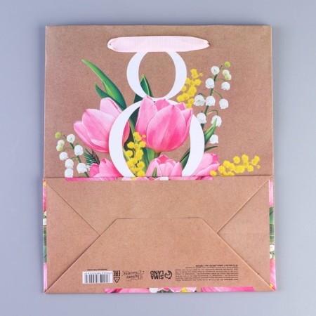 Package Gift Craft Vertical, Packaging, “March 8”, Ml 27 x 23 x 11.5 cm-3