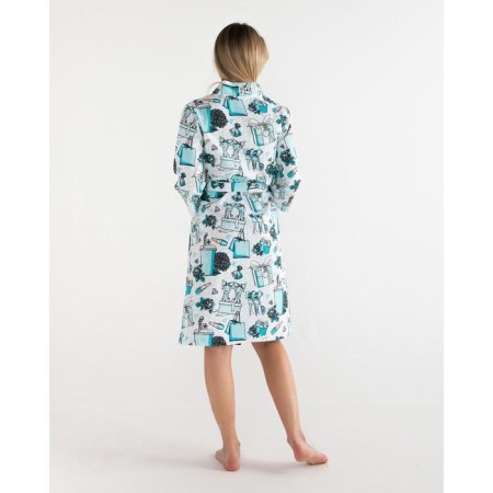 Women's bathrobe Ethel "Mint Mood" sleeve 3/4, size 42-44, waffle 200g/m2, 100% cotton-3
