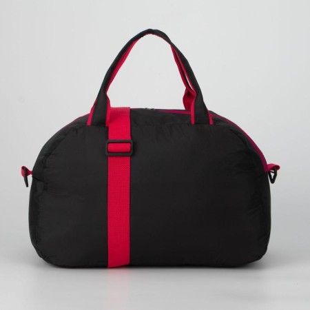 Sports bag with lightning, external pocket, long belt, black/red color-1