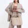 Bag Female Tout with zipper, beige color