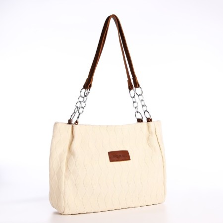 Bag-tout on lightning, beige color-2