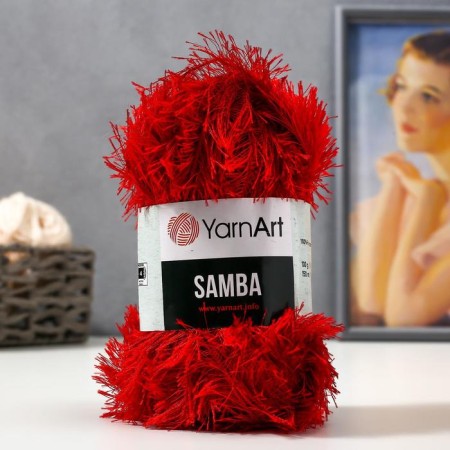 Samba yarn 100% polyester 150m/100g (2026 scarlet)-7