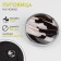 Metal button on the leg "stained glass, decorative, d = 25 mm, white/black, orange/silver color